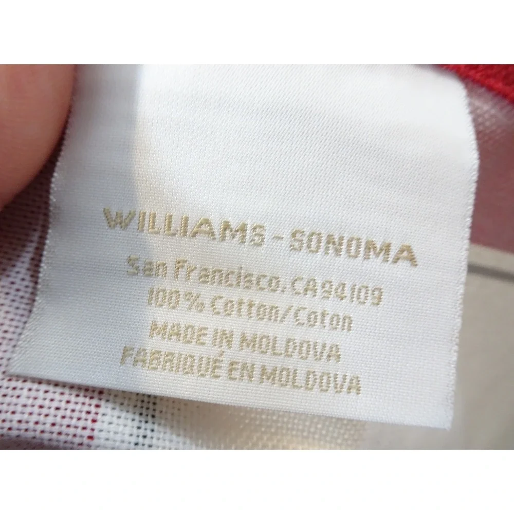 Williams Sonoma Nutcracker Christmas Tea Towel Cotton Red White Holiday Decor